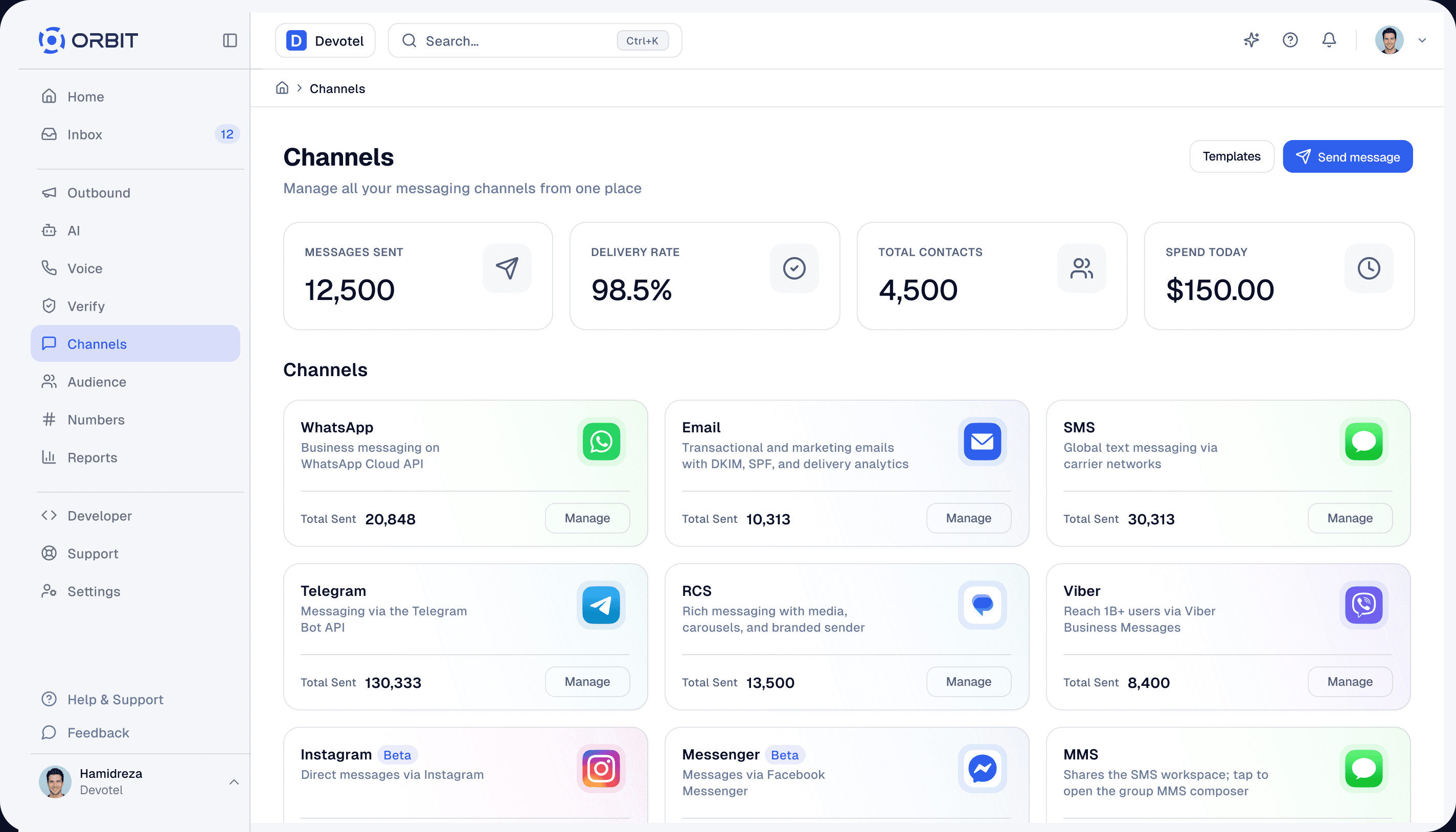 Orbit omnichannel inbox — every channel in one workspace